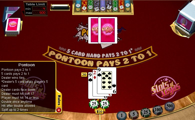 Pontoon - $10 No Deposit Casino Bonus
